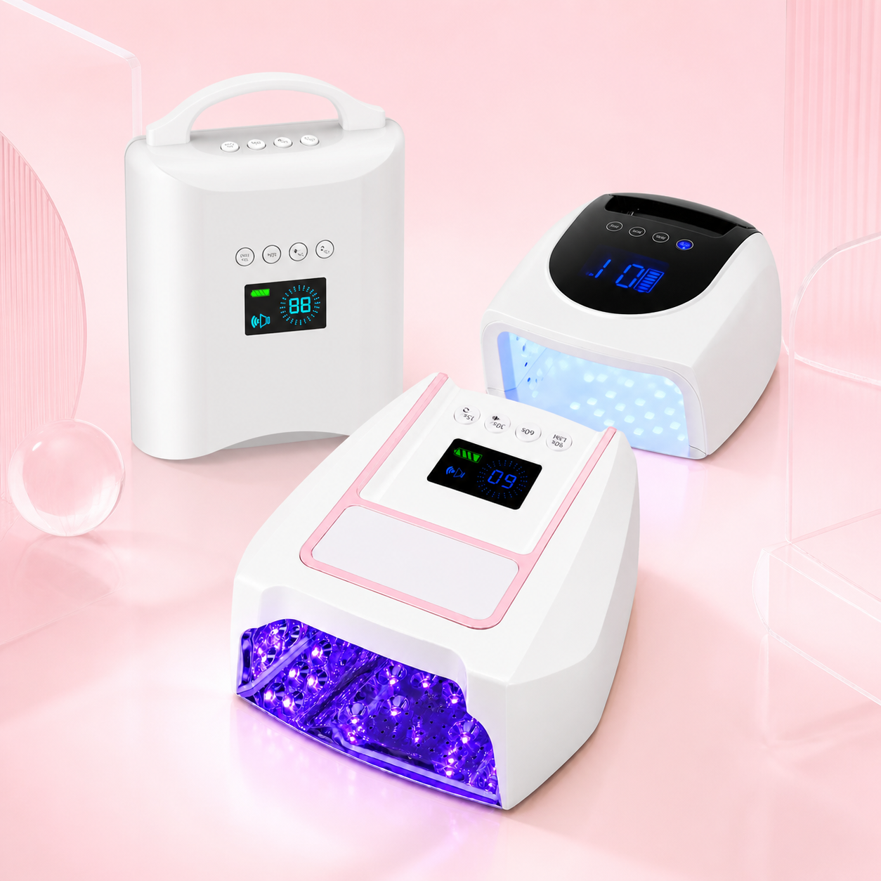 Wellstry UV LED nail lamps featuring H37, H42 and X30