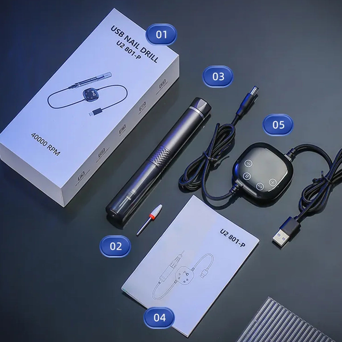 USB Type Nail Drill Pen - U2-801P