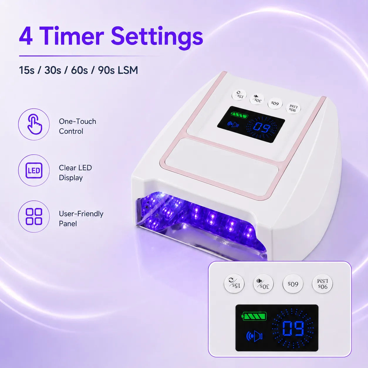 Lámpara UV/LED inalámbrica - A10