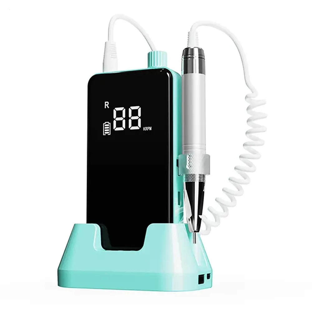Wellstry 810 green cordless nail drill on a white background