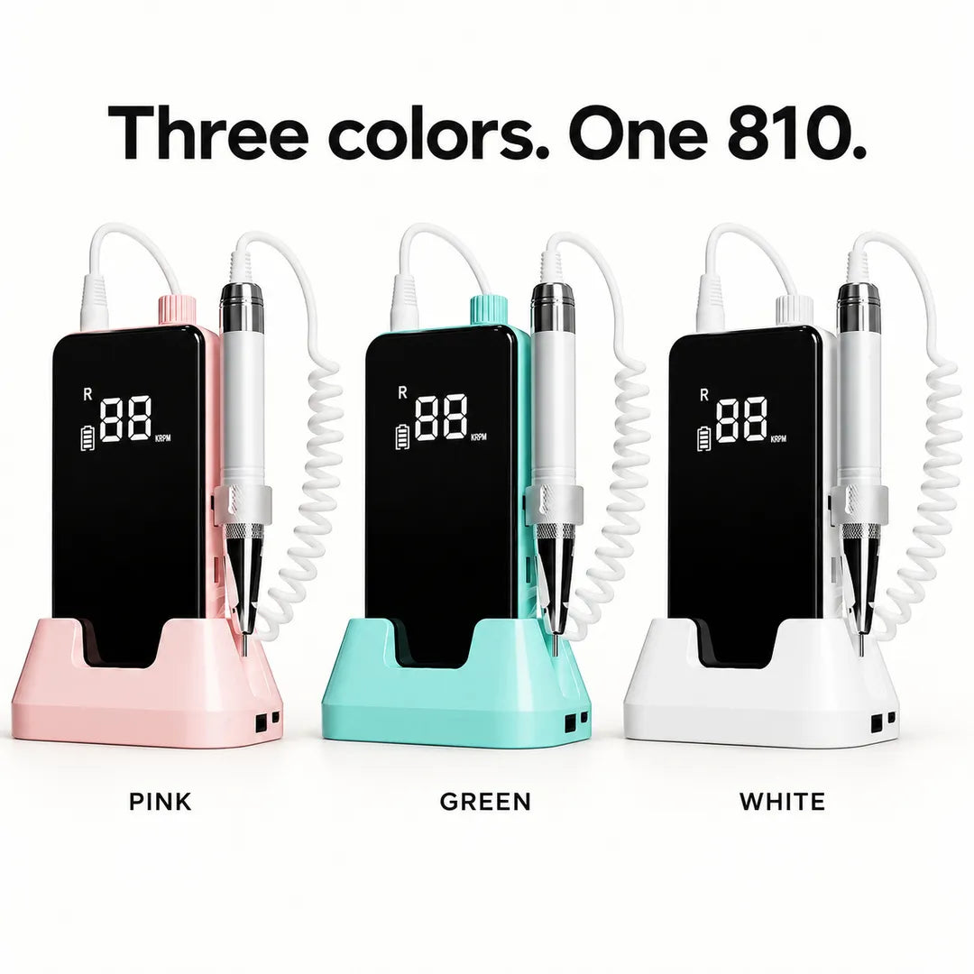 Wellstry 810 nail drill in Pink Green and White