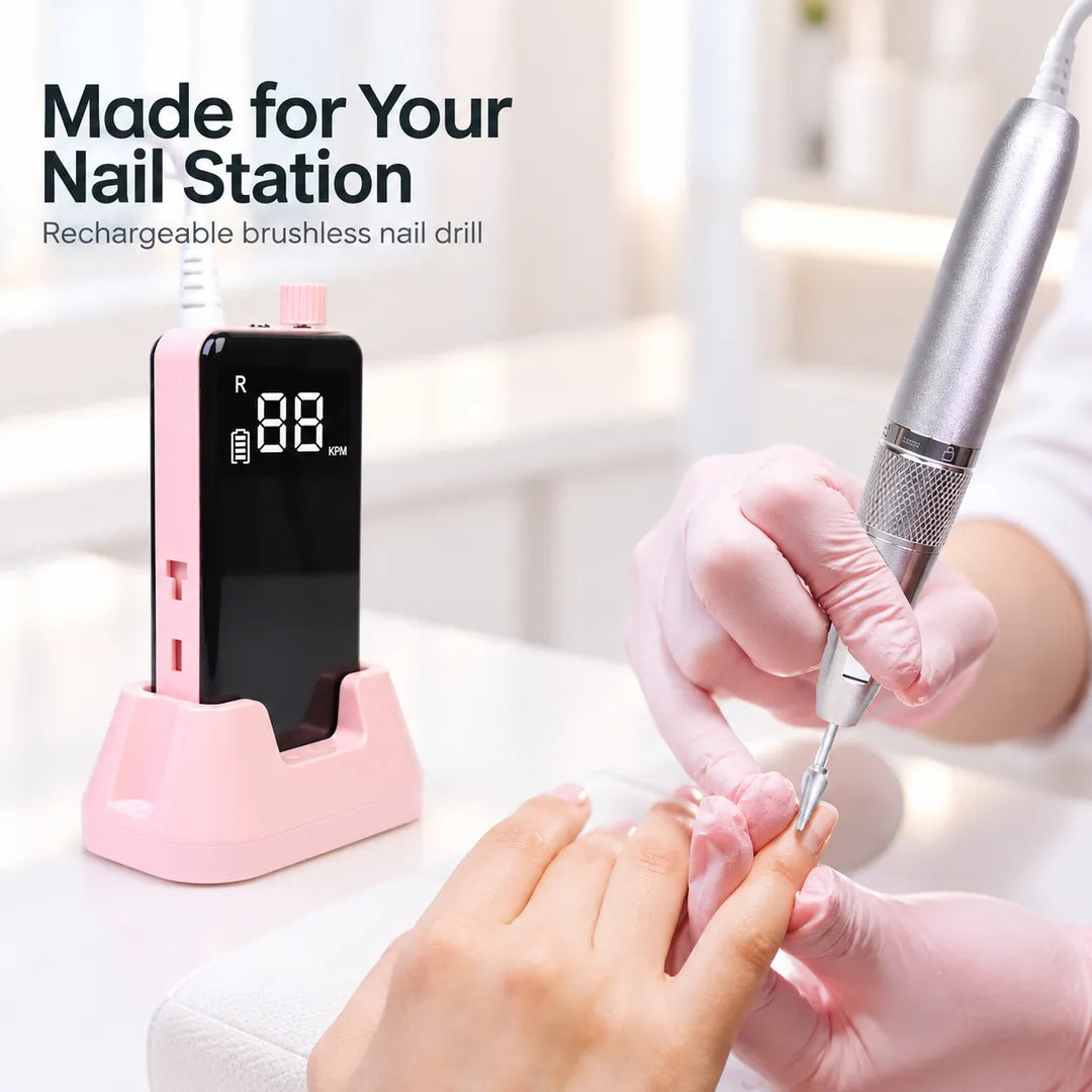 Wellstry 810 rechargeable brushless nail drill in professional salon use