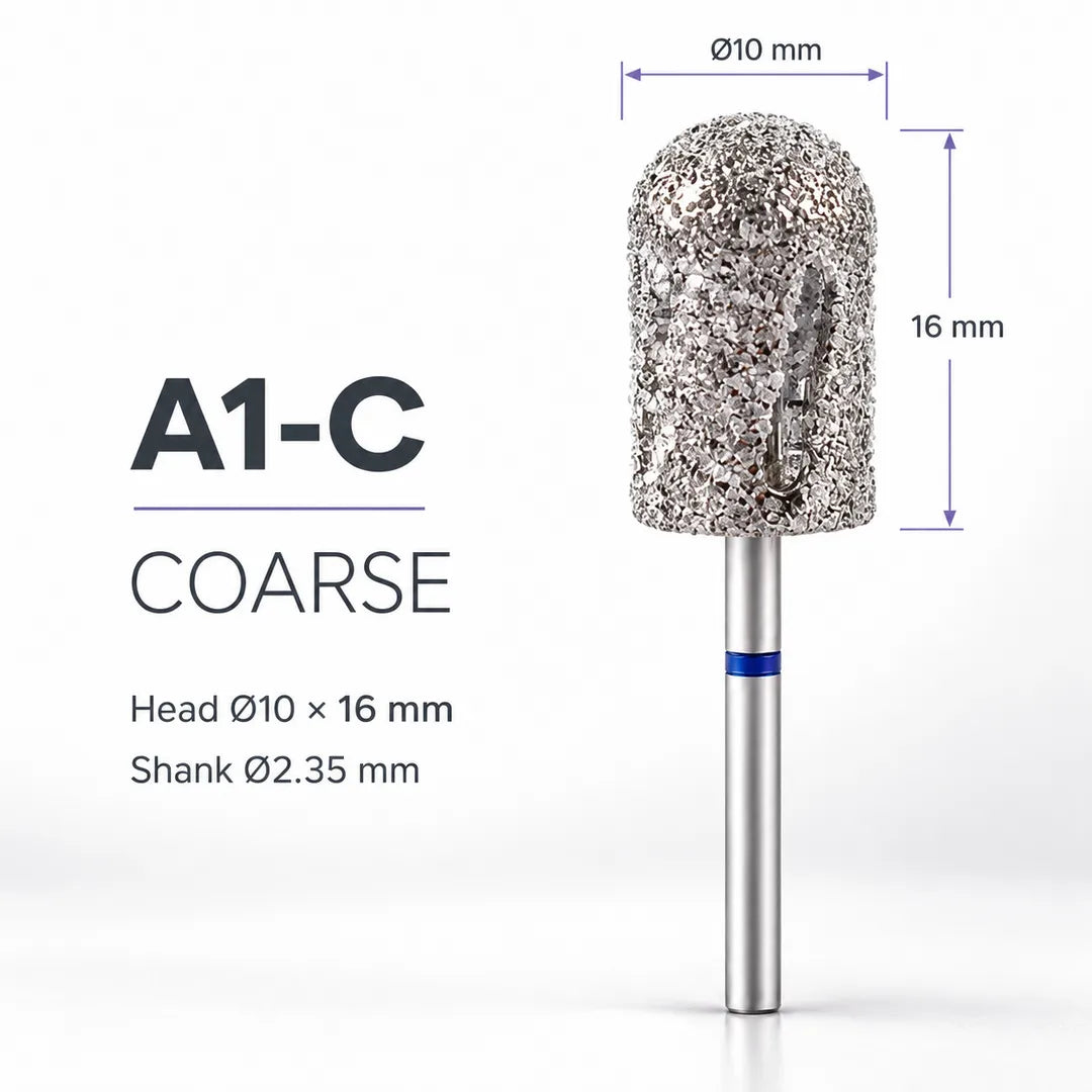 Wellstry A1-C coarse stainless steel foot care bit with blue ring