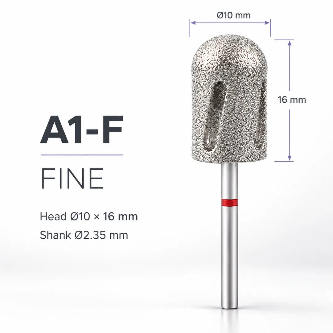 Wellstry A1-F fine stainless steel foot care bit with red ring