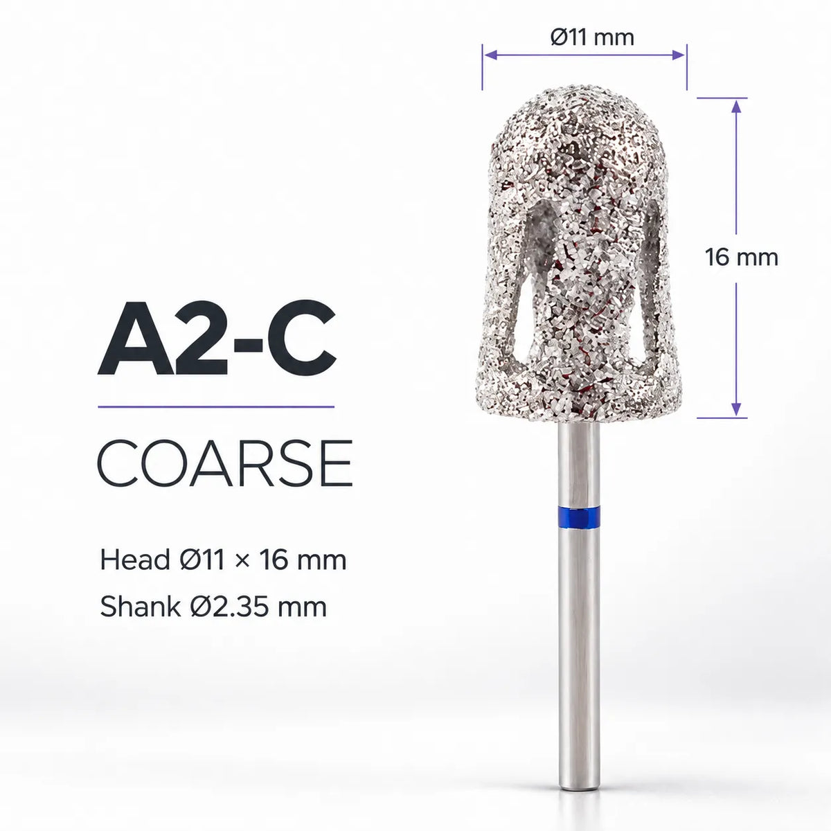 Wellstry A2-C coarse pedicure nail drill bit with blue ring