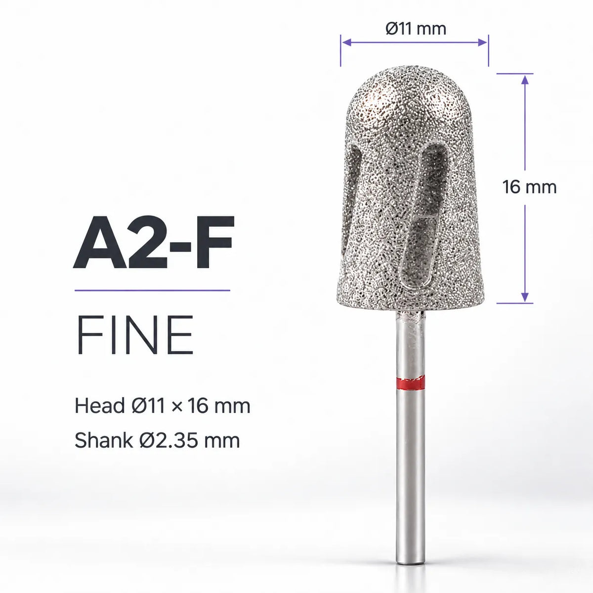 Wellstry A2-F fine pedicure nail drill bit with red ring