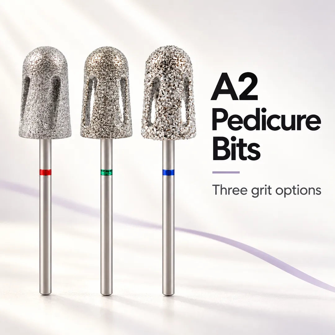 Wellstry A2 professional pedicure bits with three grit options