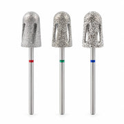 Wellstry A2 pedicure nail drill bits in fine medium and coarse grades on white