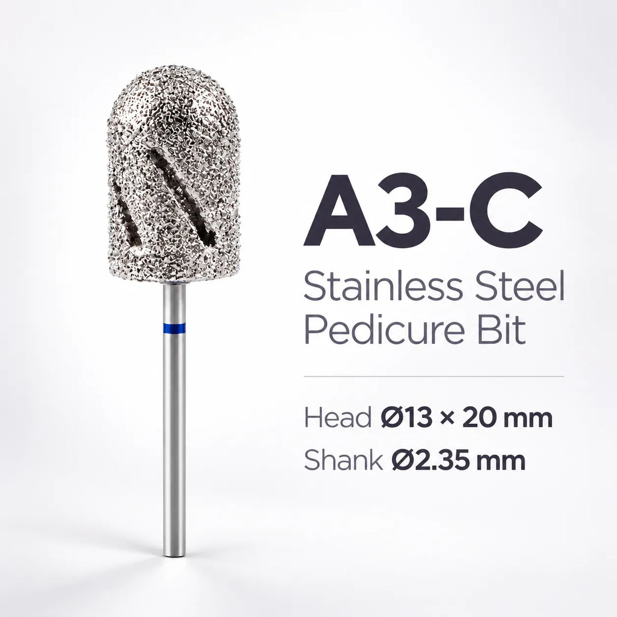 Wellstry A3-C coarse stainless steel pedicure nail drill bit with blue ring