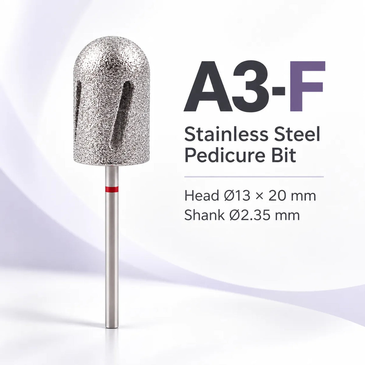 Wellstry A3-F fine stainless steel pedicure nail drill bit with red ring