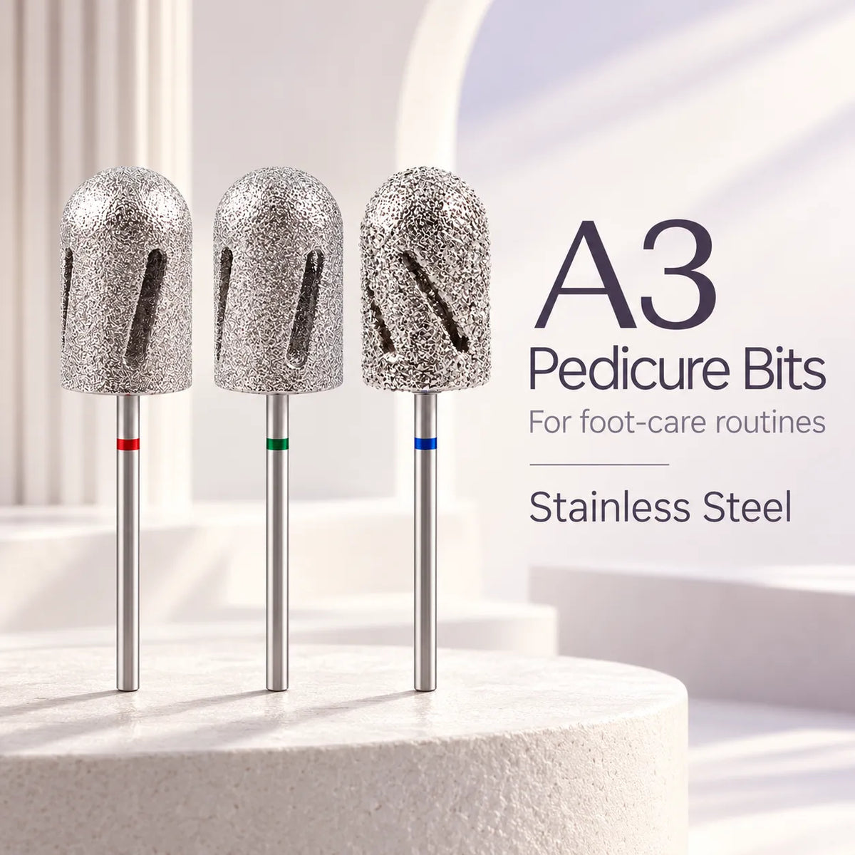 Wellstry A3 professional pedicure drill bit overview for foot care