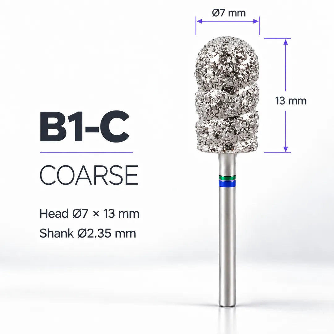 Wellstry B1-C coarse pedicure nail drill bit with blue ring