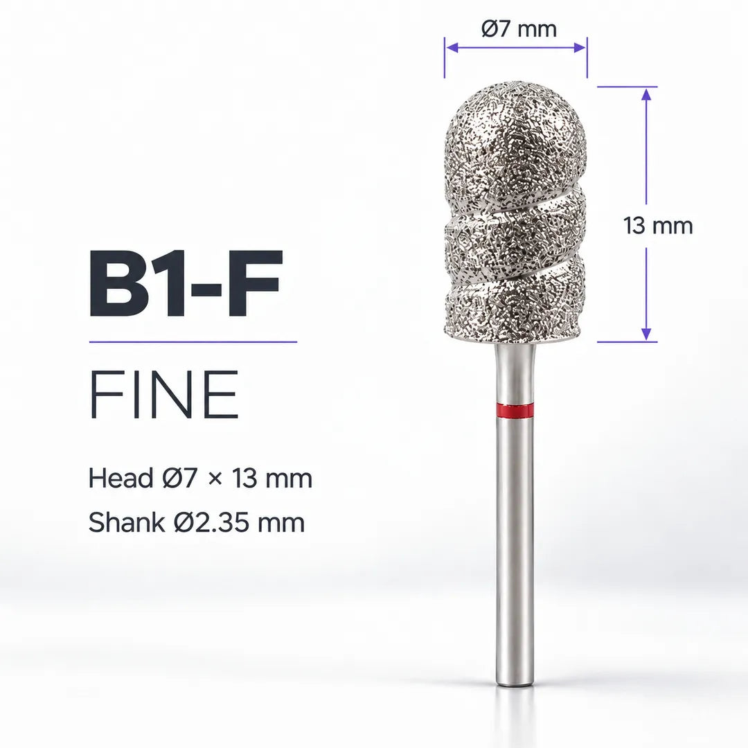 Wellstry B1-F fine pedicure nail drill bit with red ring
