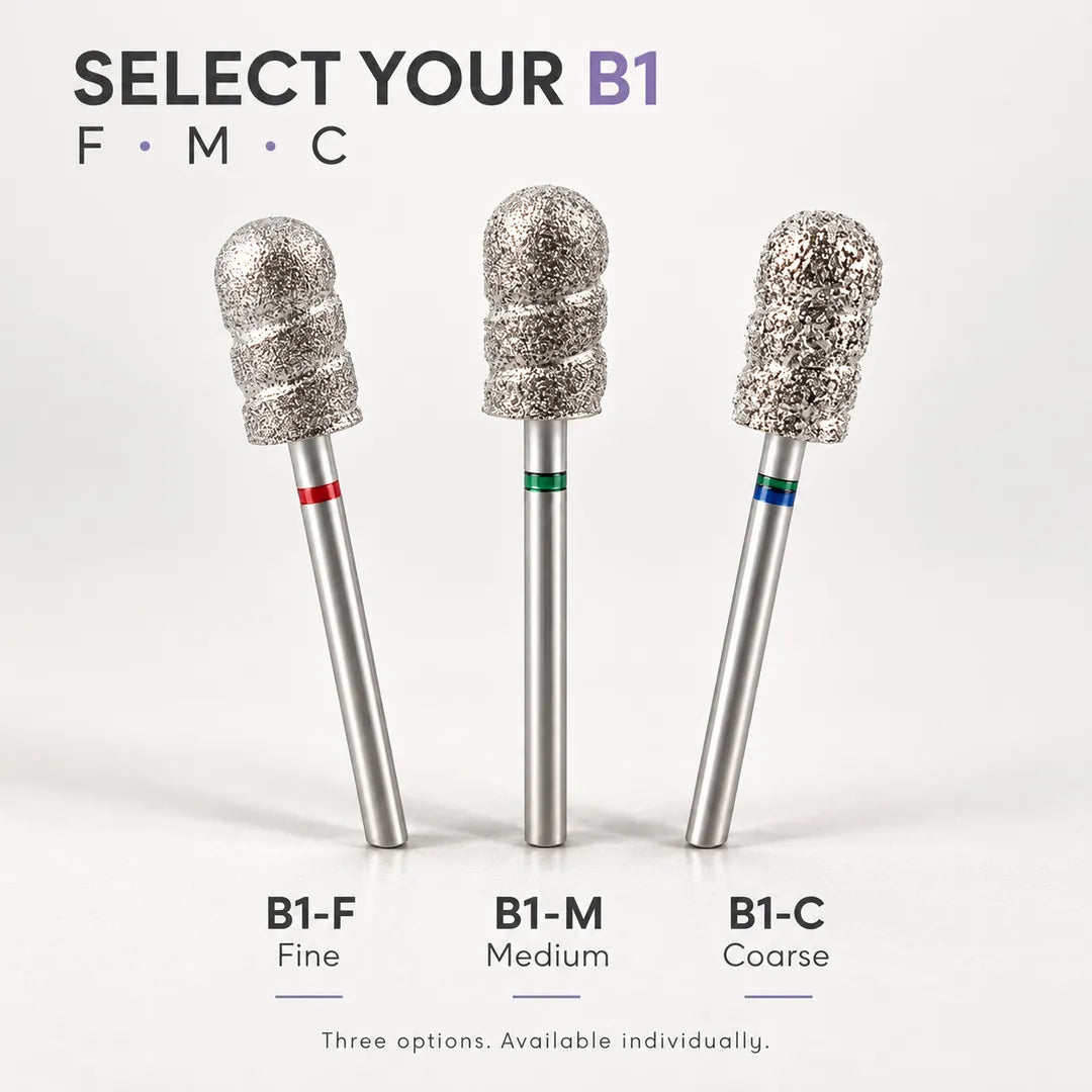 Wellstry B1 fine medium and coarse pedicure bit selection guide