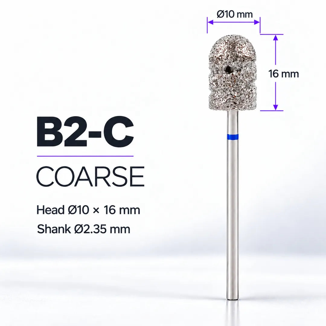 Wellstry B2-C coarse stainless steel pedicure nail drill bit with blue ring