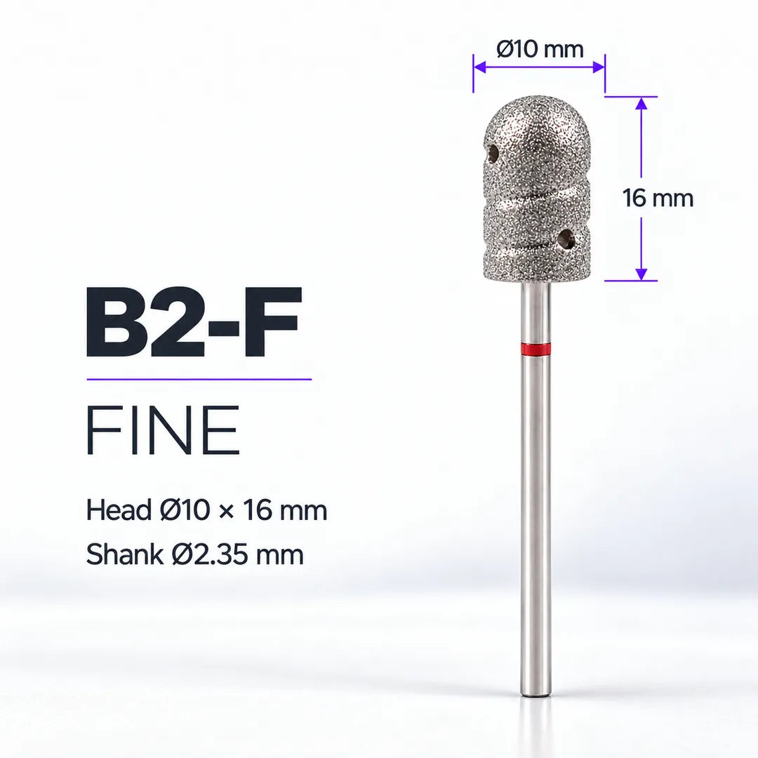 Wellstry B2-F fine stainless steel pedicure nail drill bit with red ring