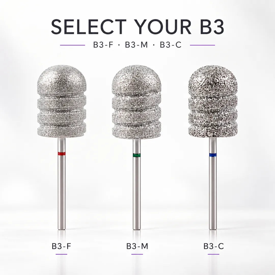 Wellstry B3 fine medium and coarse pedicure bit selection guide