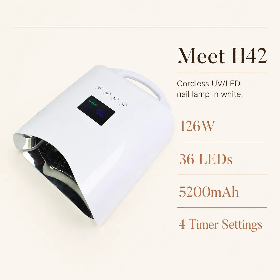 Wellstry H42 126W cordless nail lamp with 36 LEDs and four timer settings