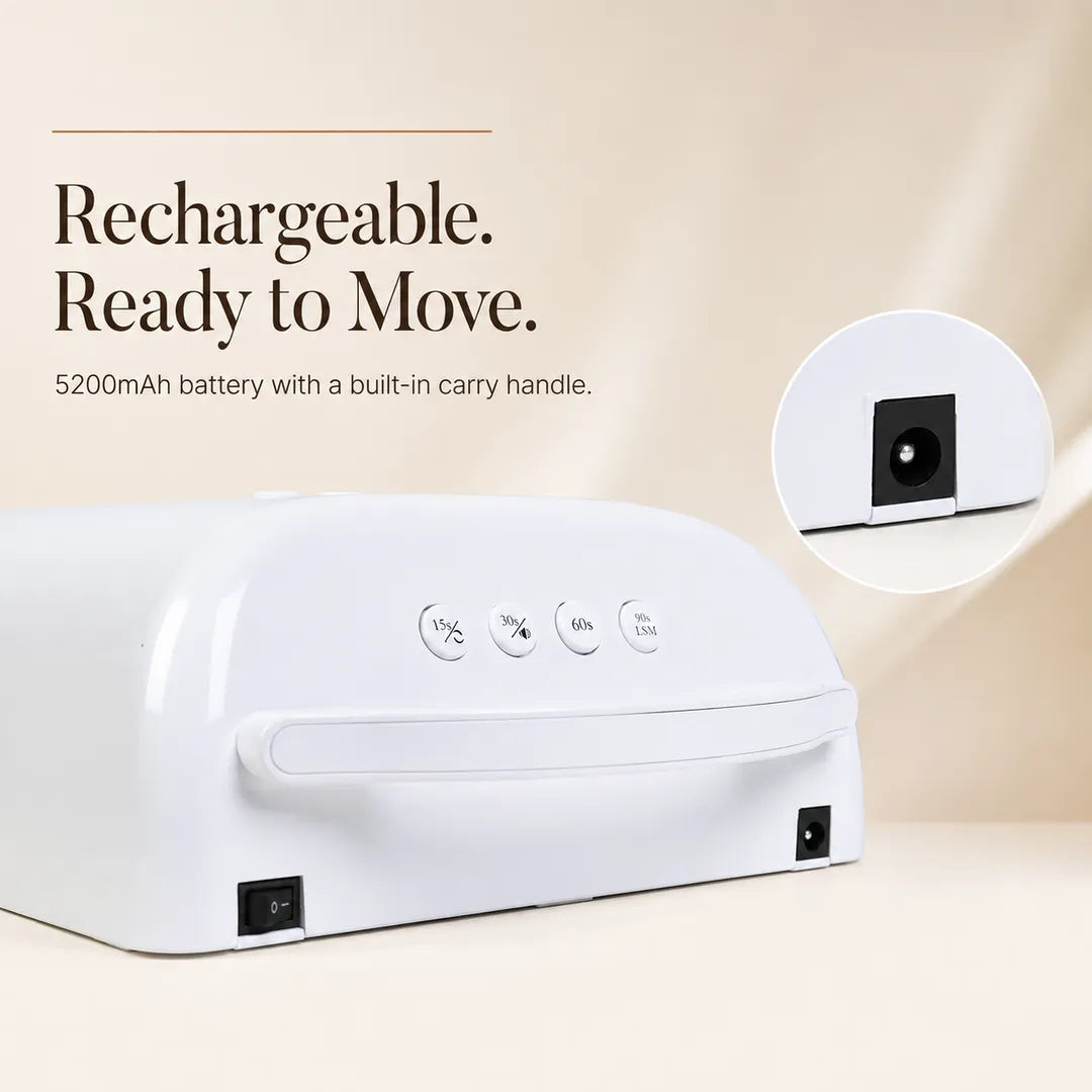 H42 cordless nail lamp with 5200mAh rechargeable battery and carry handle