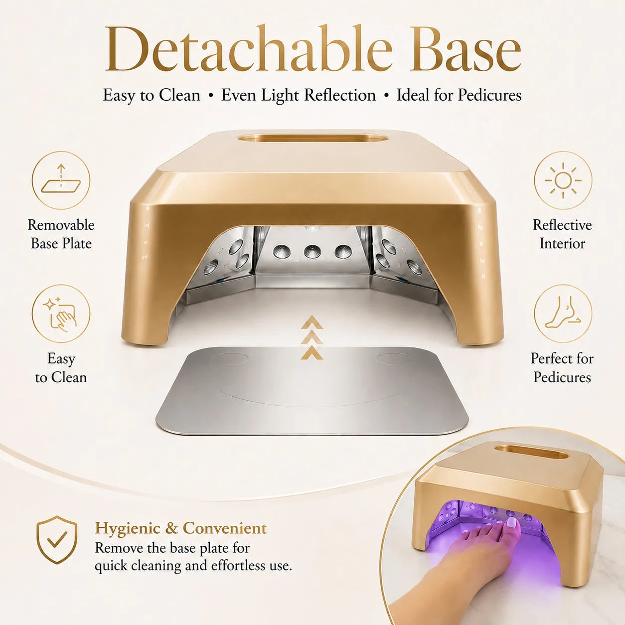Wellstry max 1 detachable base pedicure nail lamp
