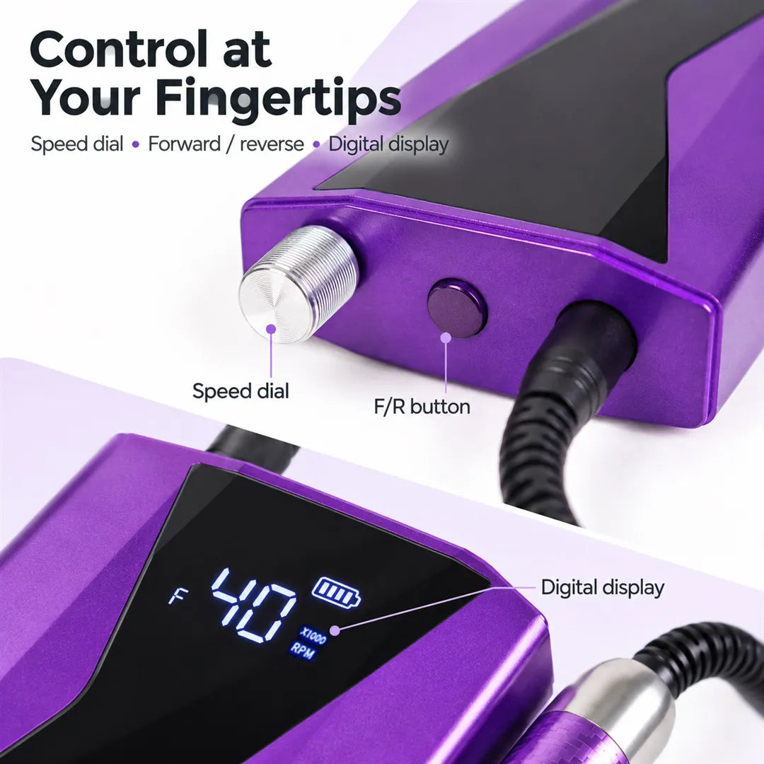 P70 nail drill speed dial forward reverse button and digital display