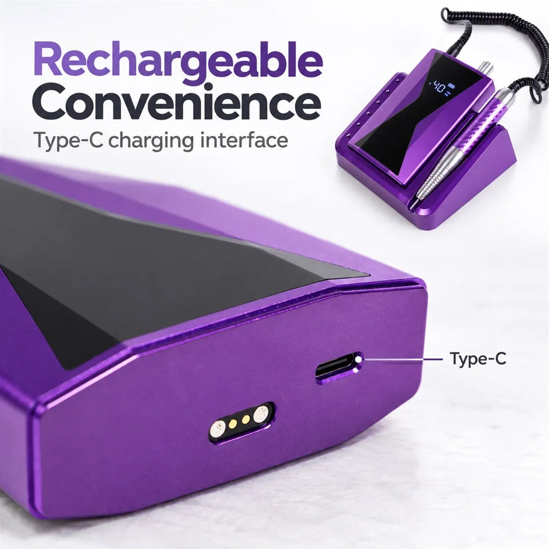 P70 rechargeable nail drill Type-C charging interface