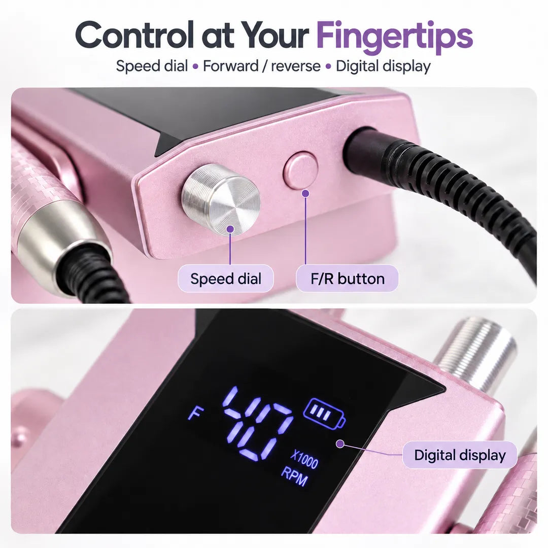 P80 nail drill speed dial forward reverse button and digital display