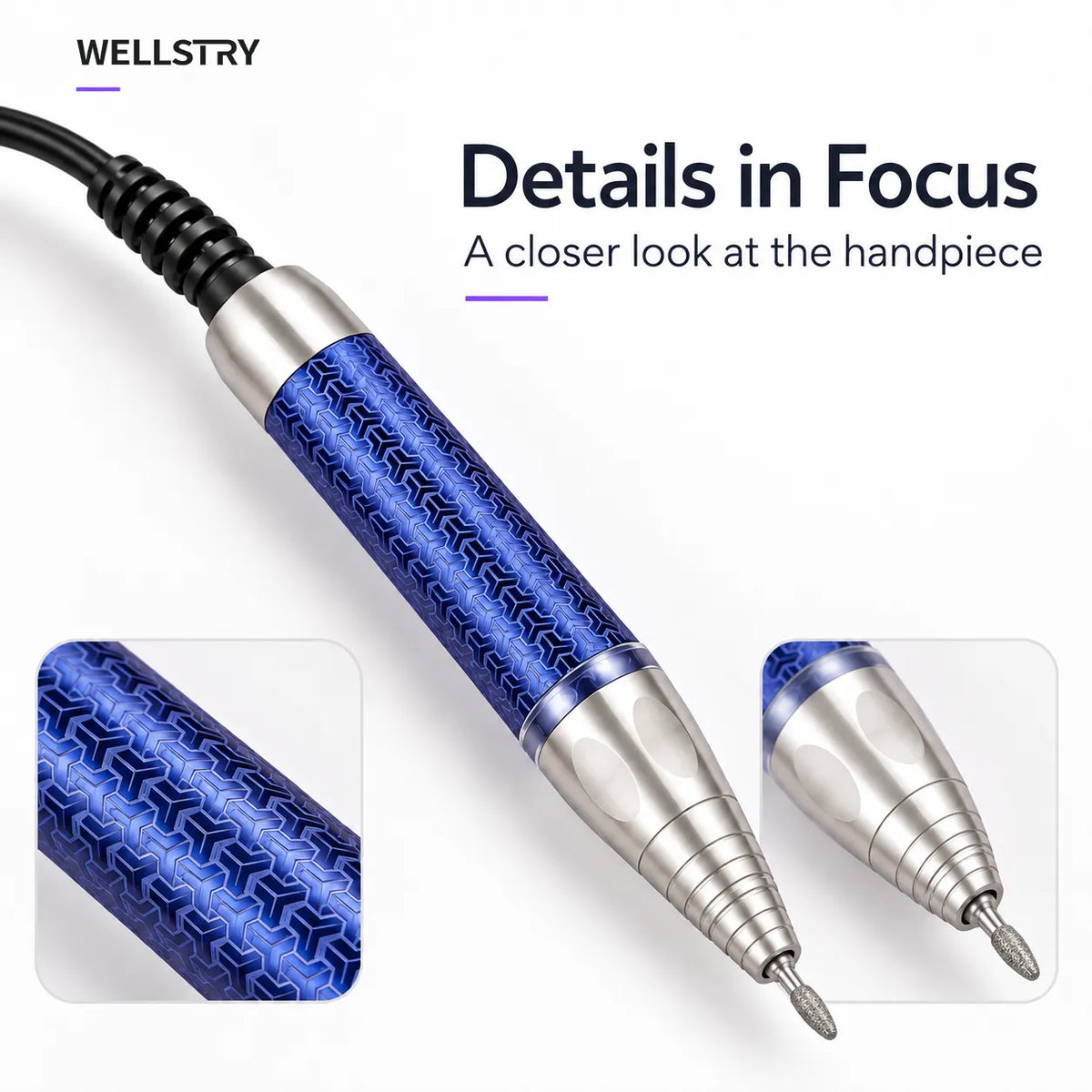 P90 aluminum nail drill handpiece detail