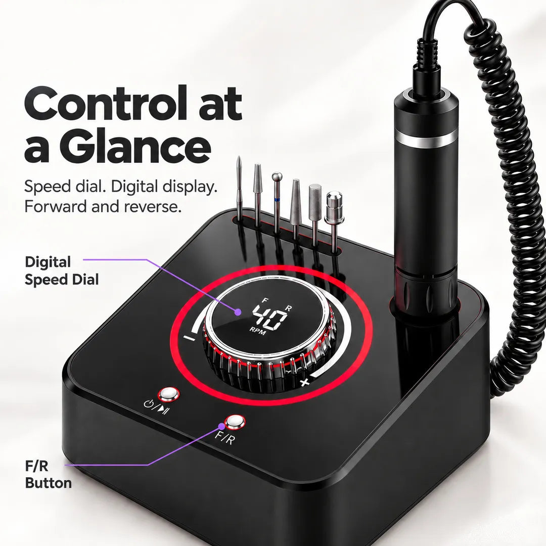 UV-601 nail drill digital speed dial display and forward reverse controls