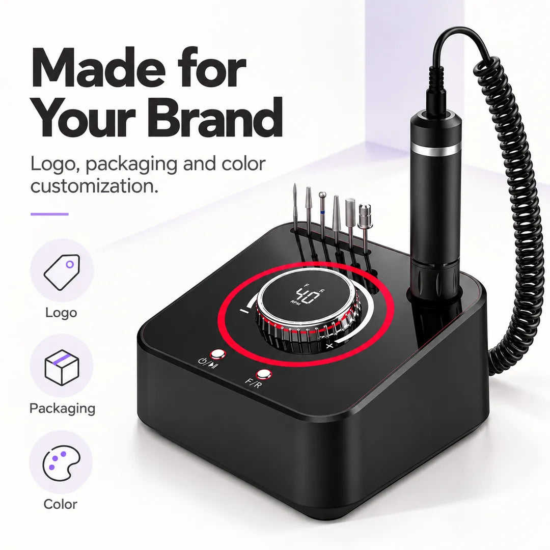 UV-601 nail drill logo packaging and color customization options