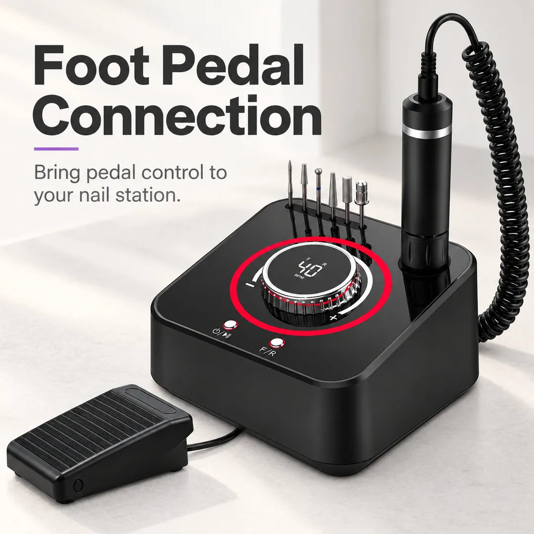 UV-601 professional nail drill with connected foot pedal control