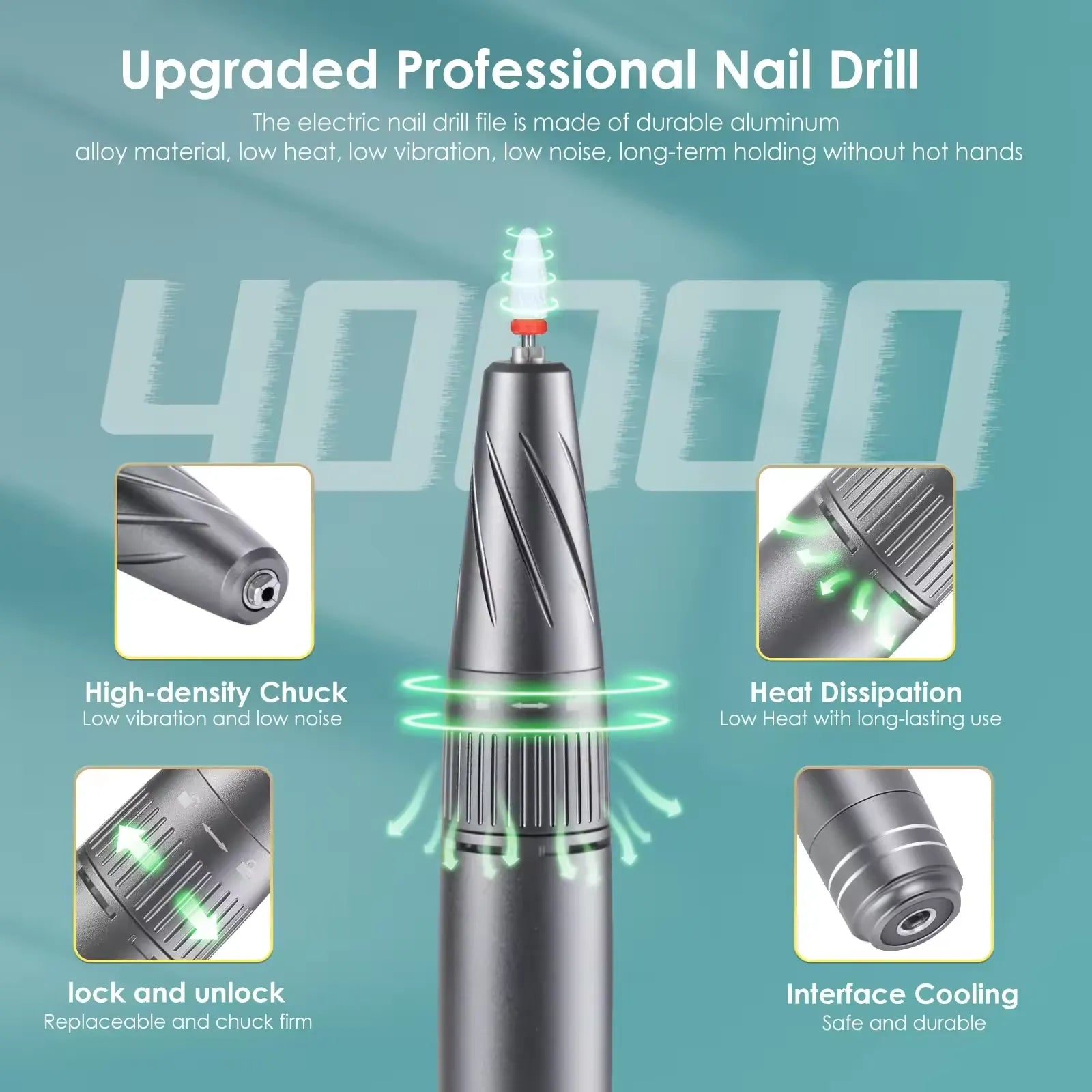 Wellstry UV-701 24W Plug-In Nail Drill - 40,000 RPM - product detail view 3
