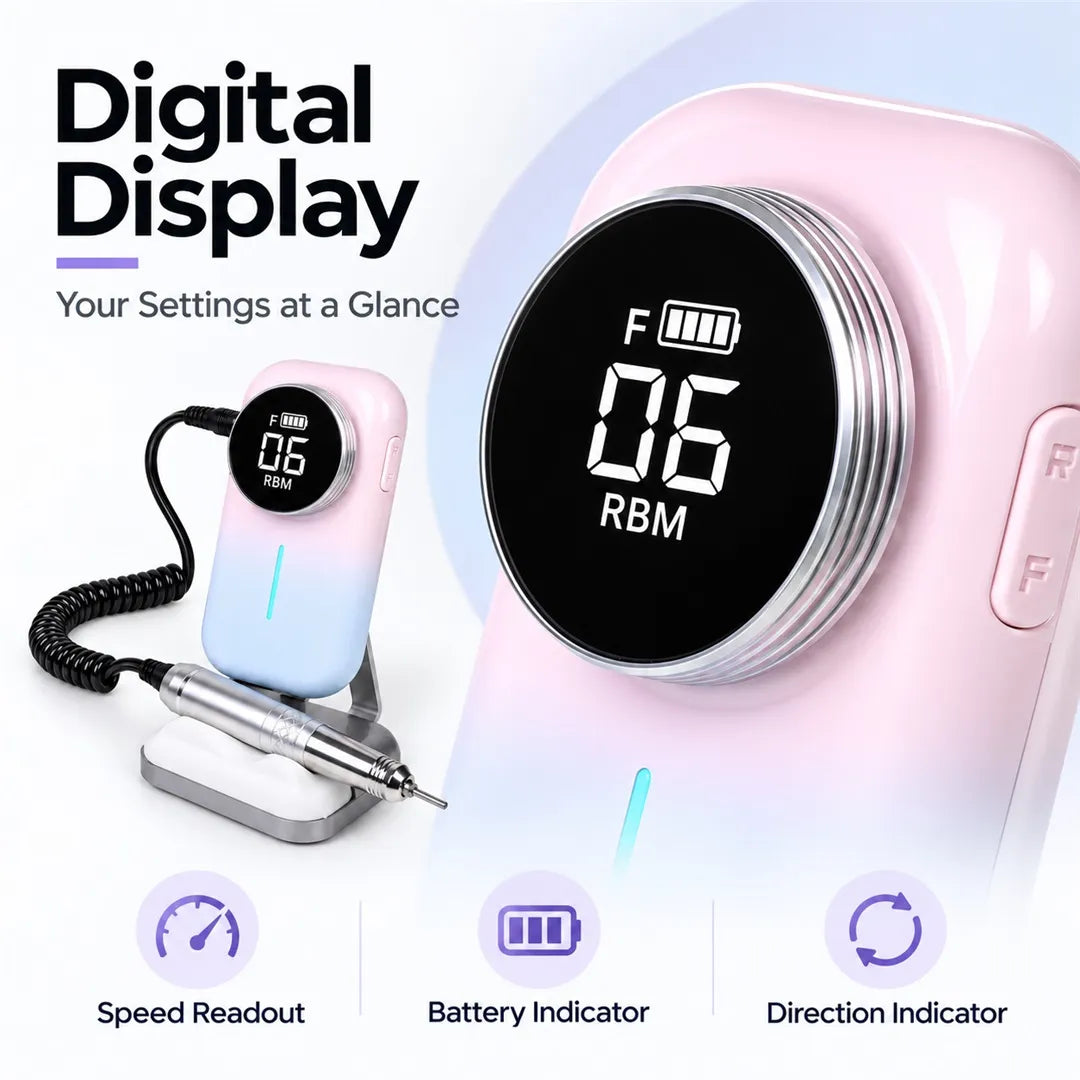 UV-805 digital display showing speed battery level and rotation direction