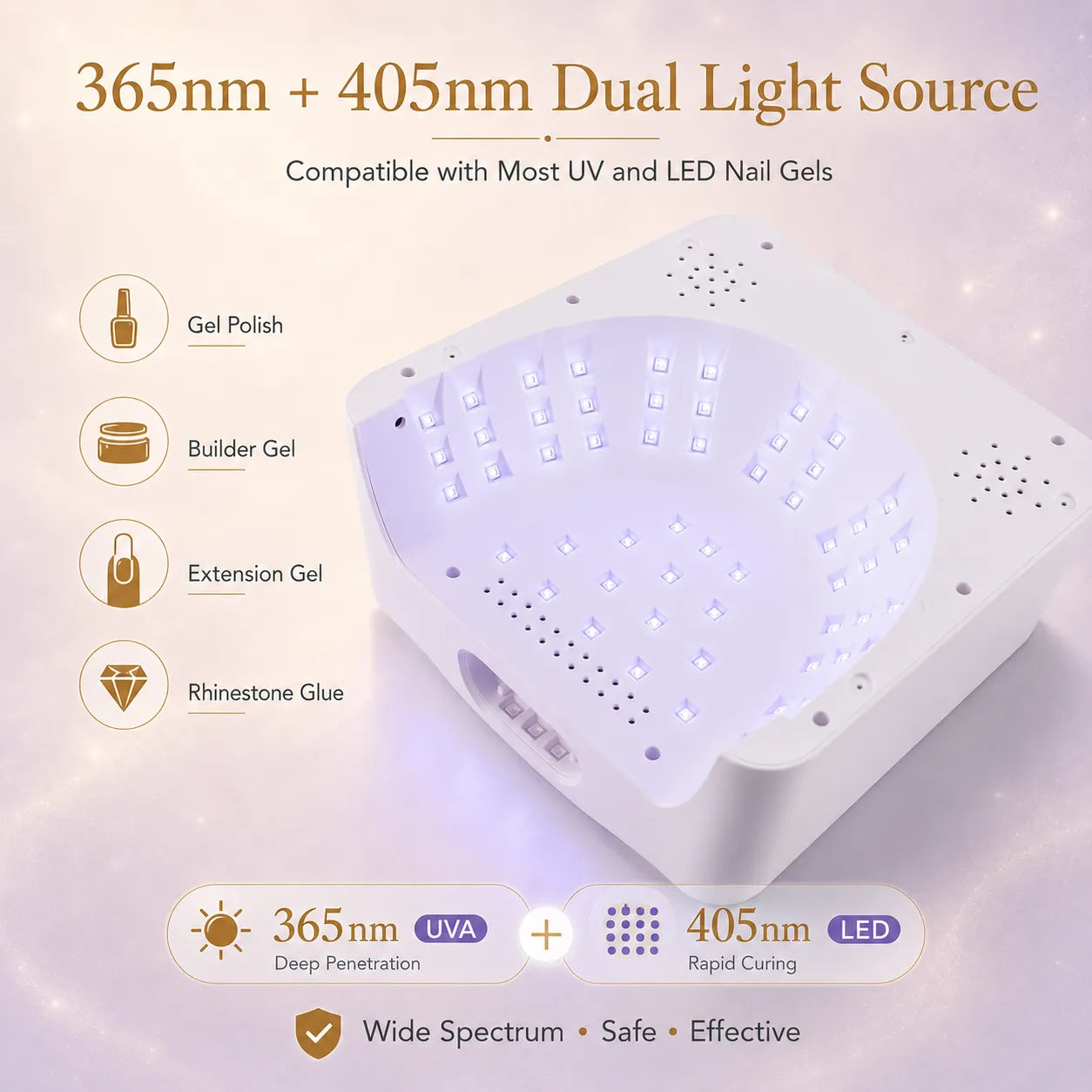 Wellstry v12 365nm 405nm dual light source nail lamp