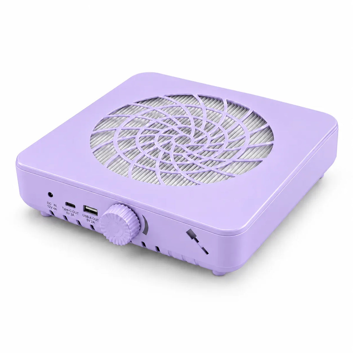 Wellstry X80 purple nail dust collector on a white background