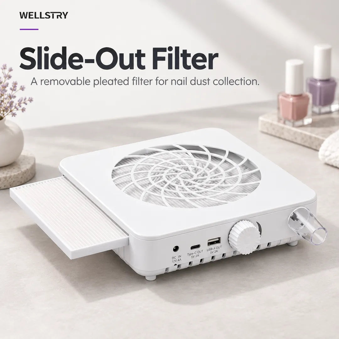 X80 nail dust collector removable slide-out pleated filter